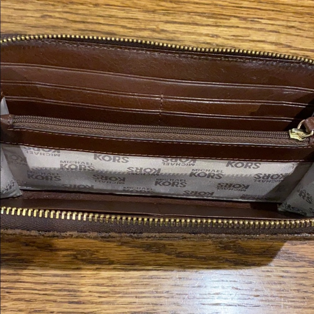 Michael Kors Brown Textured Python Zip Wallet - image 6